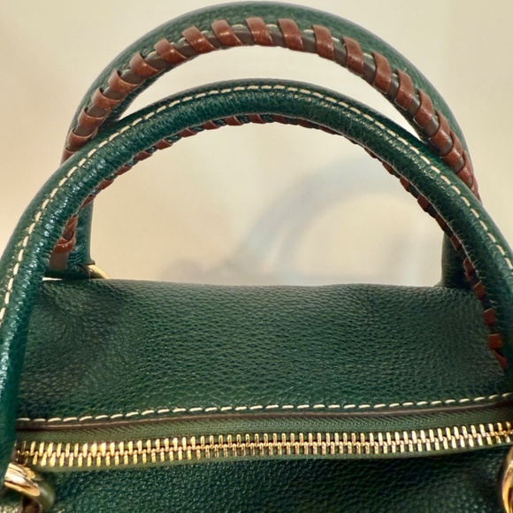Classic Dooney and Bourke Pebble Leather Satchel Ivy Green - Picture 3 of 12